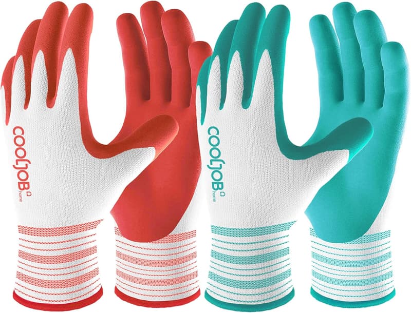 Breathable Rubber Gardening Gloves for Women - 6 Pairs, Large