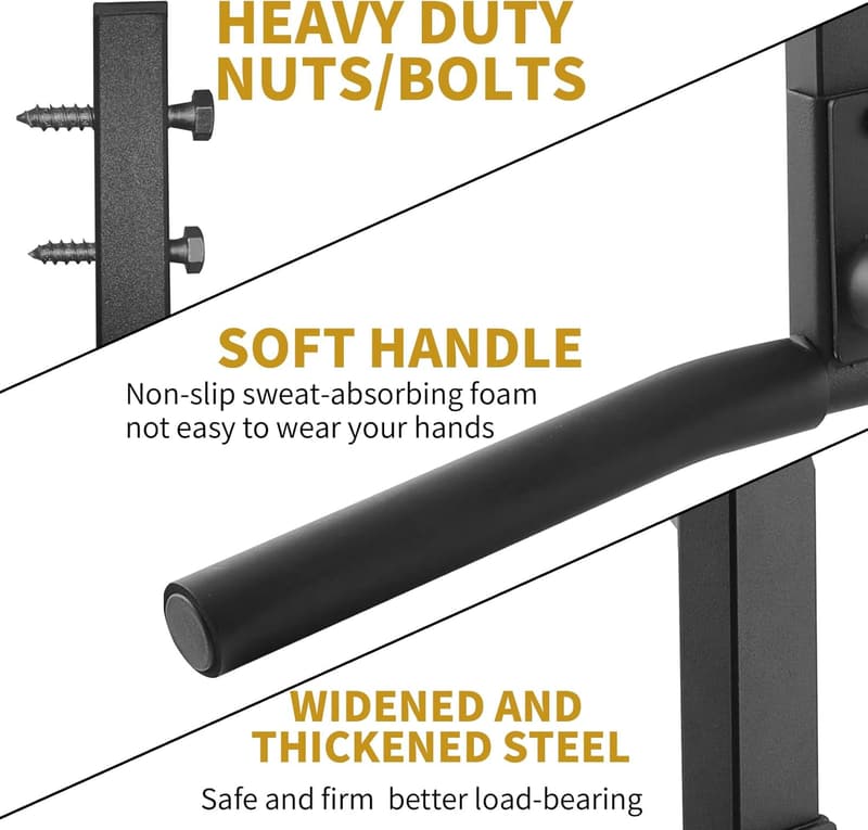 Heavy-Duty Ceiling-Mounted Pull-Up Bar for Home Gym
