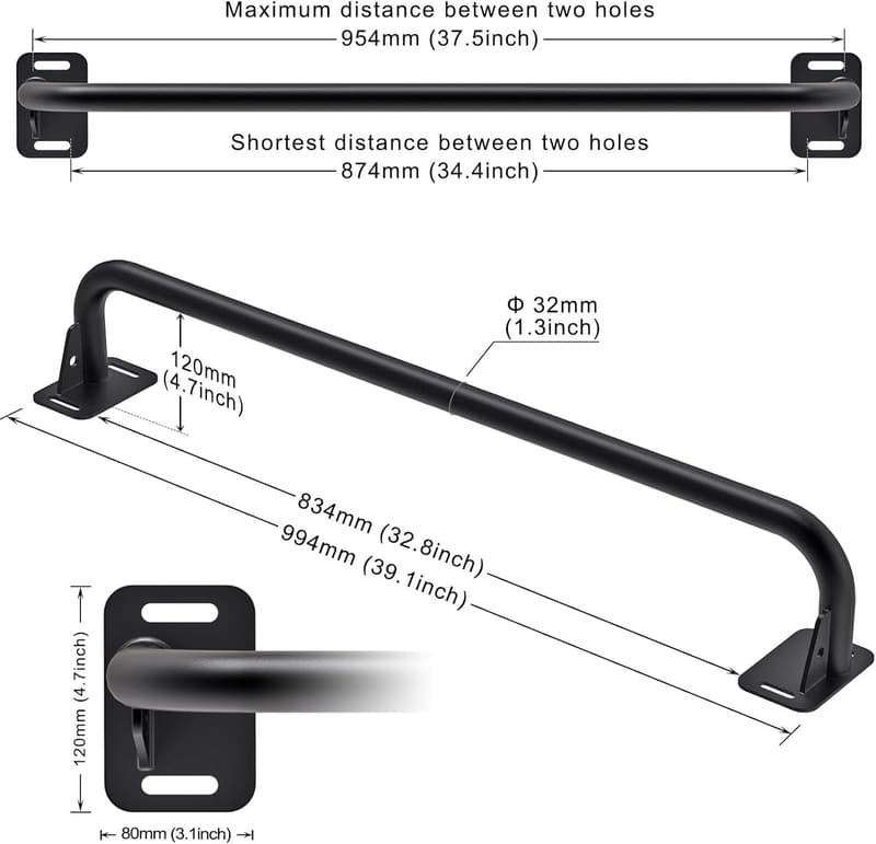 Heavy-Duty Pull-Up Bar for Full Body Workouts, 500 lbs Support