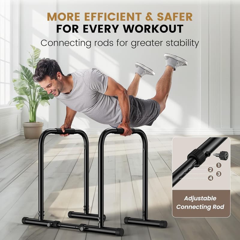 Adjustable Dip Bar Station for Upper Body Workouts, 400LBS Capacity