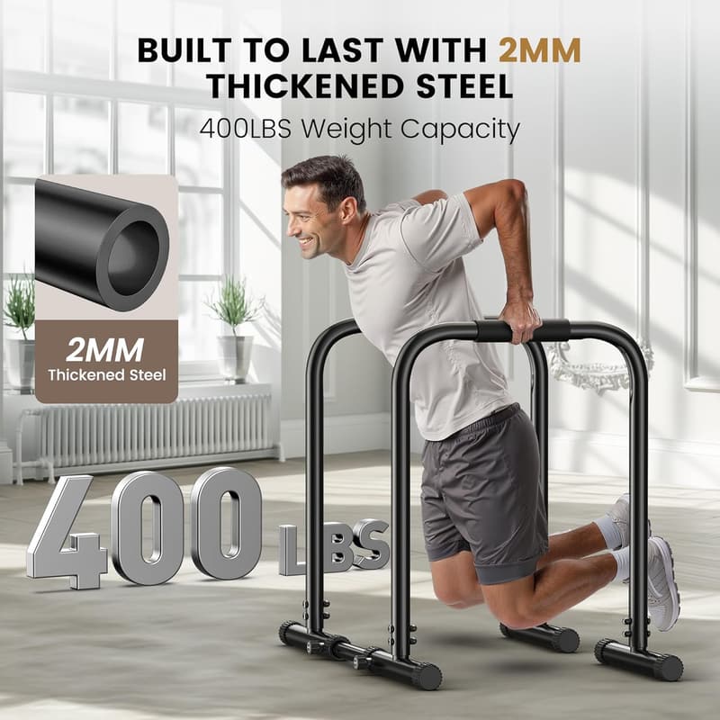 Adjustable Dip Bar Station for Upper Body Workouts, 400LBS Capacity
