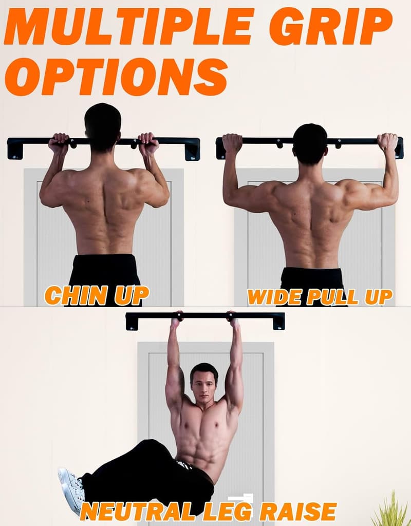 Heavy-Duty Steel Wall-Mount Pull-Up Bar for Home Gym