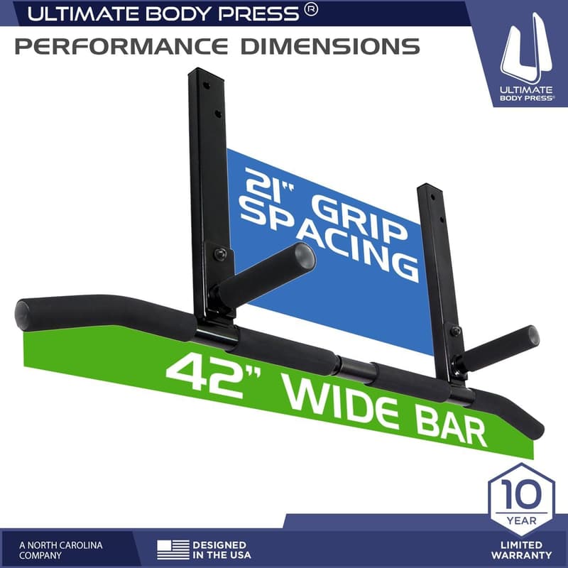 Joist Mount Pull-Up Bar with Hardware & Installation Template