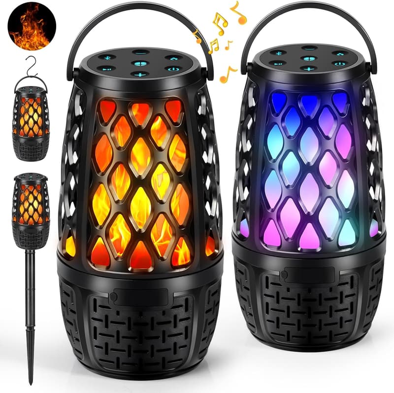 Outdoor Bluetooth Speakers with HD Stereo & Colorful Lights