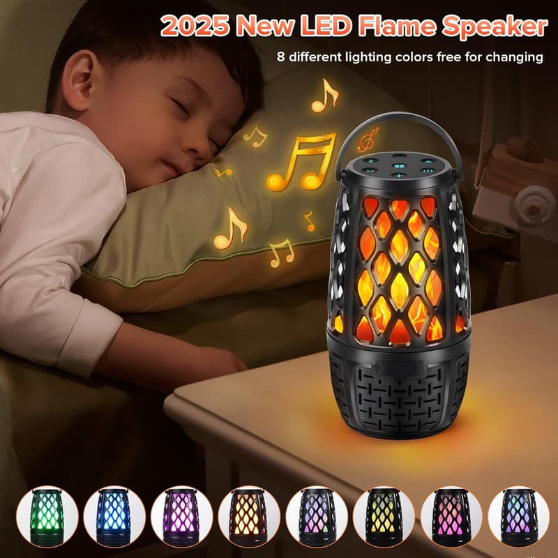 Outdoor Bluetooth Speakers with HD Stereo & Colorful Lights
