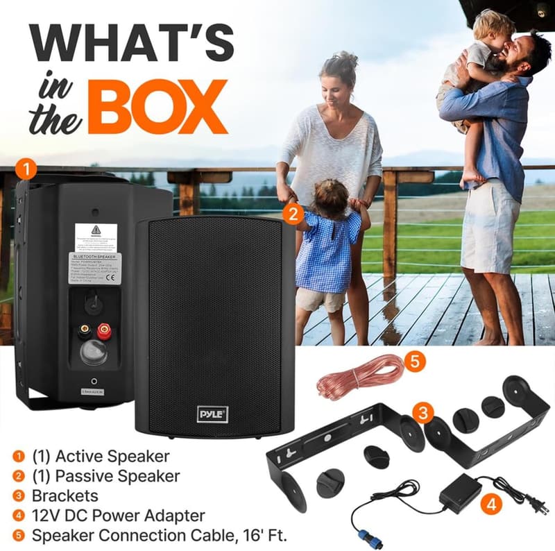 Bluetooth Waterproof Wall Mount Speaker System - Indoor/Outdoor