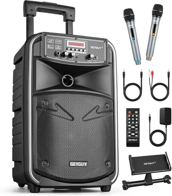Portable Bluetooth PA Speaker System with Microphone - Perfect for Parties