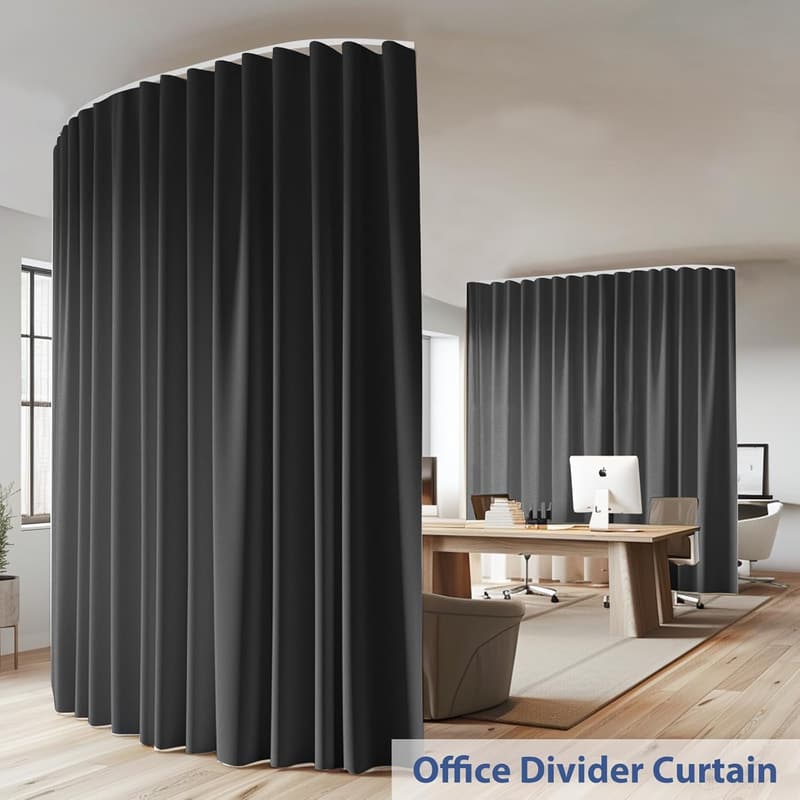 Ceiling-Mounted Room Divider - Extra Wide Blackout Curtain Set