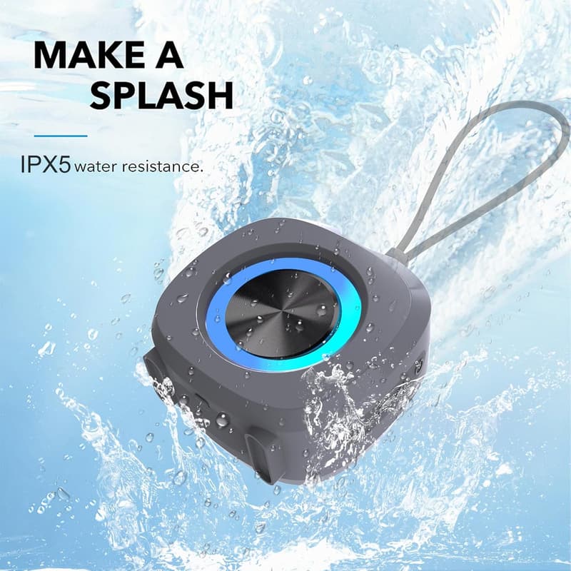 Portable Bluetooth Waterproof Shower Speaker with RGB Lights