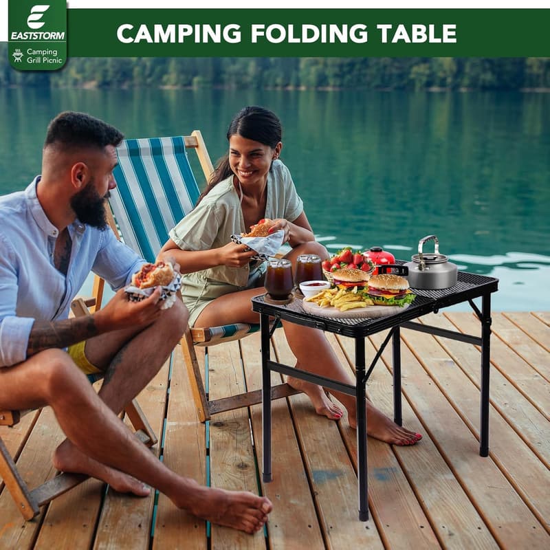 Compact Portable Picnic Table for Outdoor Use - 2ft Black
