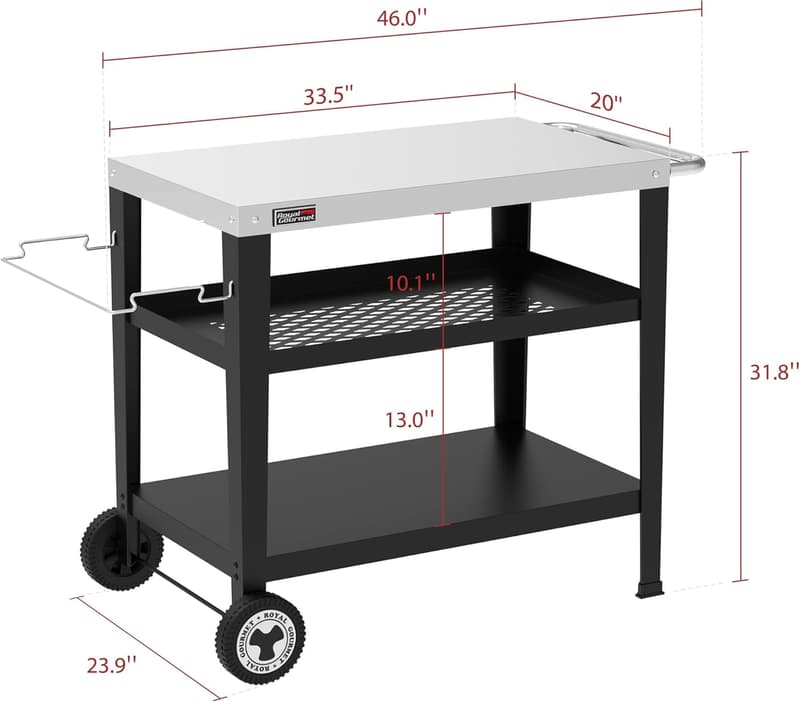 Outdoor BBQ Dining Table with Trash Bag Holder, Edelstahl