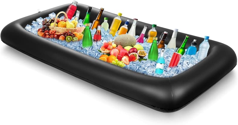 Inflatable Serving Bar with Drain Plug for Party Buffet - Black