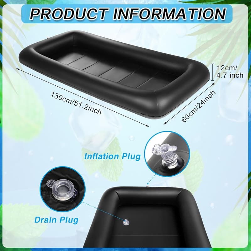 Inflatable Serving Bar with Drain Plug for Party Buffet - Black