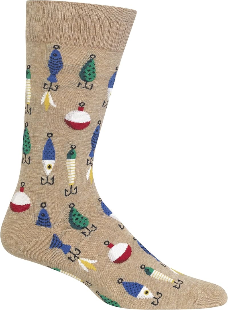 Fun Fishing Crew Socks for Men - Cool Outdoor Gift