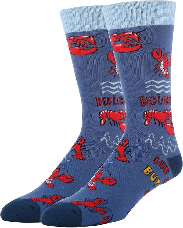 Funny Aquatic-Themed Crew Socks for Men, Size 8-13