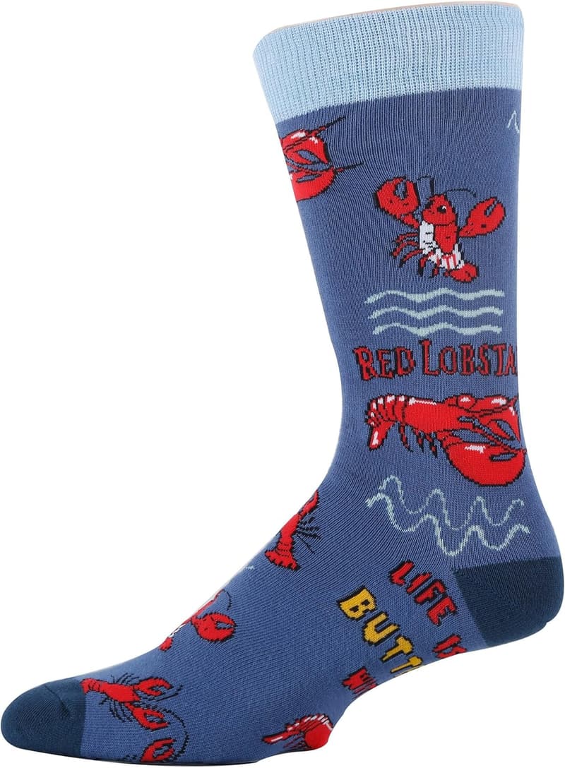 Funny Aquatic-Themed Crew Socks for Men, Size 8-13