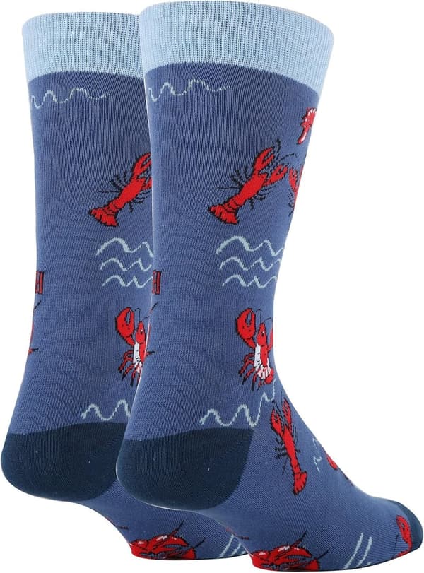 Funny Aquatic-Themed Crew Socks for Men, Size 8-13