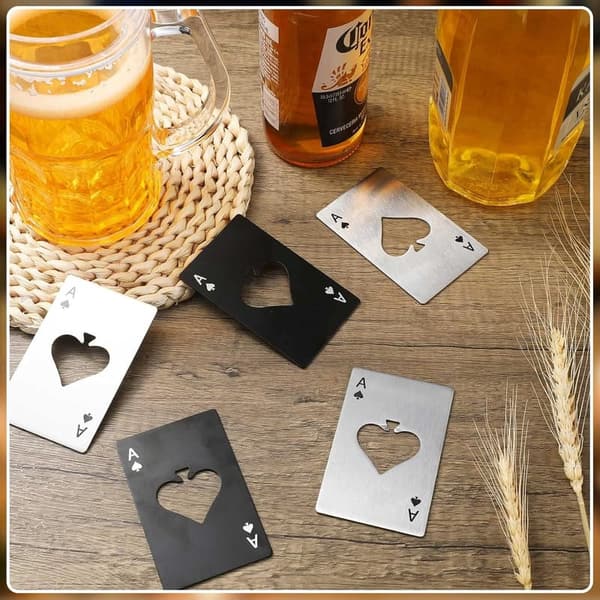 Stainless Steel Poker Card Bottle Openers - Groomsmen Gifts