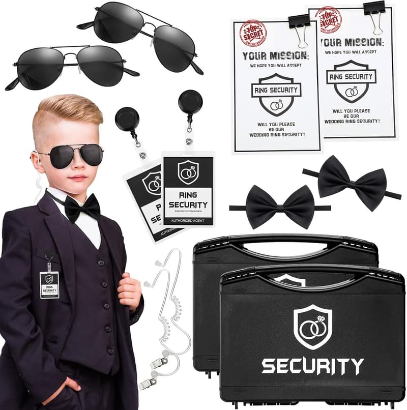 Ring Bearer Security Set with Box, Badge Holder & Earpiece