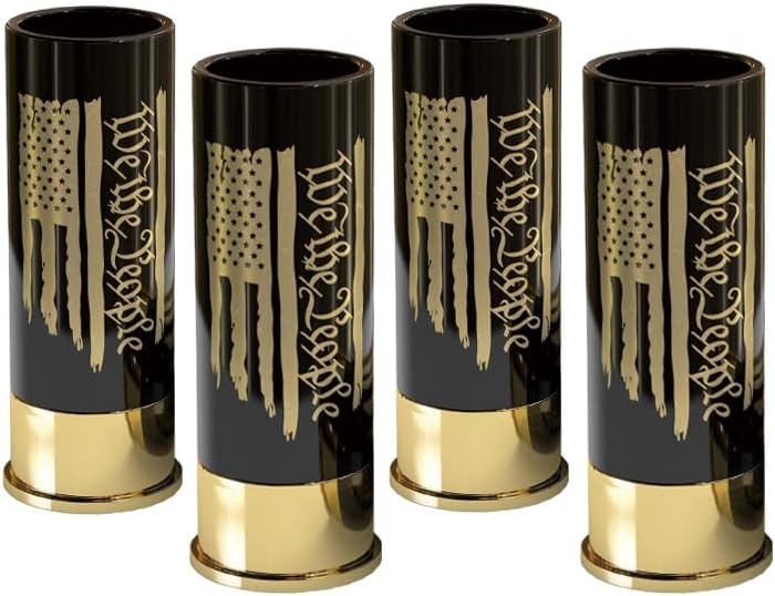 Set of 4 Patriotic American Flag Shot Glasses