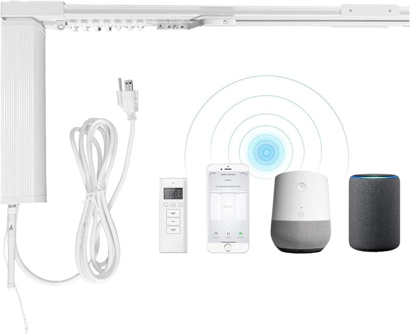 Smart Remote Control Curtains with WiFi & Alexa/Google Home Compatibility