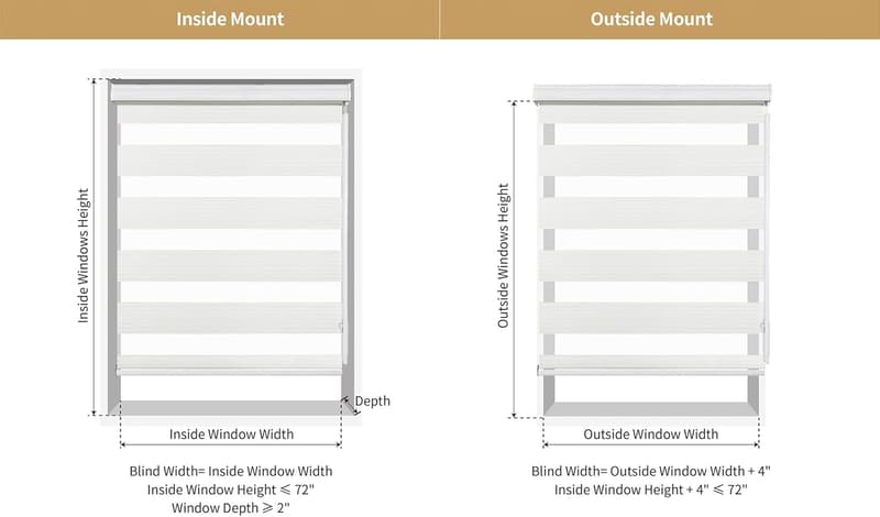 Dual Layer Roller Sheer Shades - White Zebra, 20