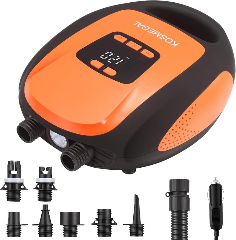 Electric Paddle Board Pump - 20PSI with Auto-Off and 12V Connector