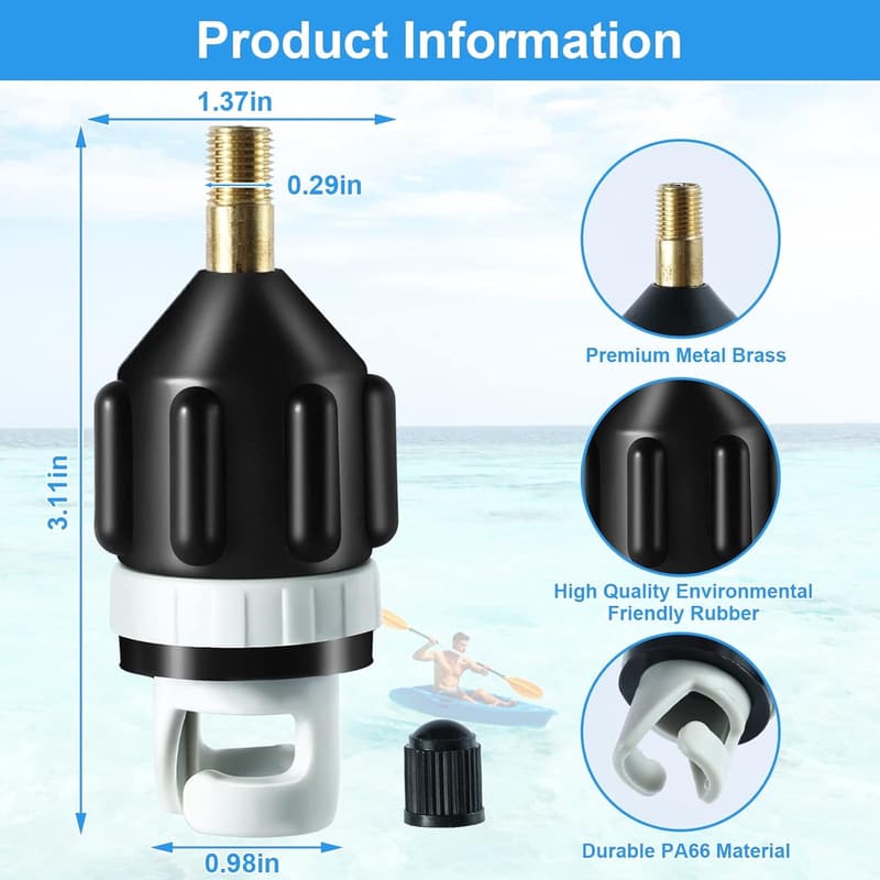 Premium SUP Pump Adapter for Inflatable Boats, Paddleboards, Kayaks