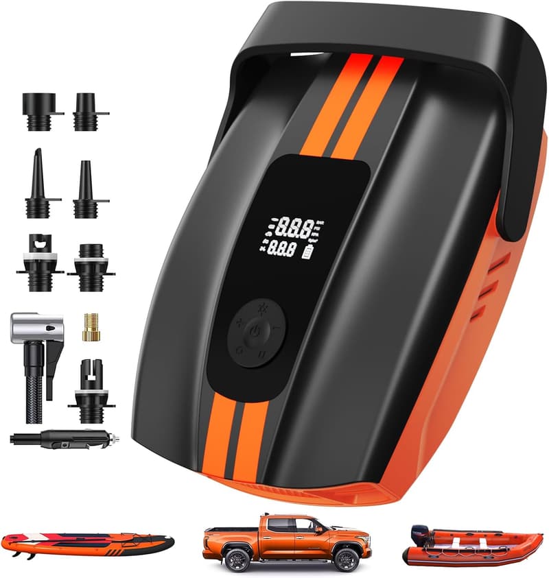 Portable Electric Paddle Board Pump with Dual Stage Inflation & Auto-Off