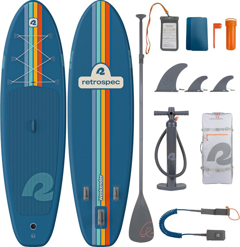 Retrospec Inflatable Stand Up Paddle Board with Paddle & Pump