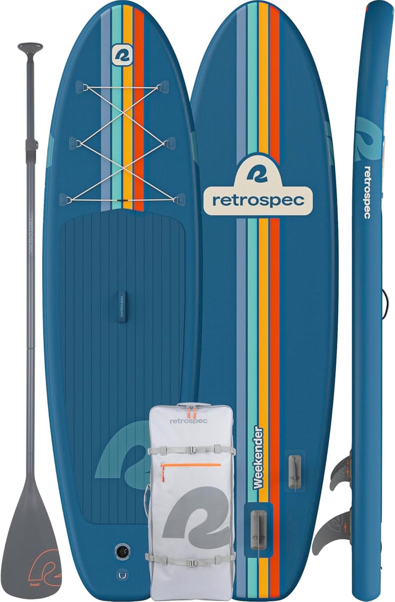 Retrospec Inflatable Stand Up Paddle Board with Paddle & Pump