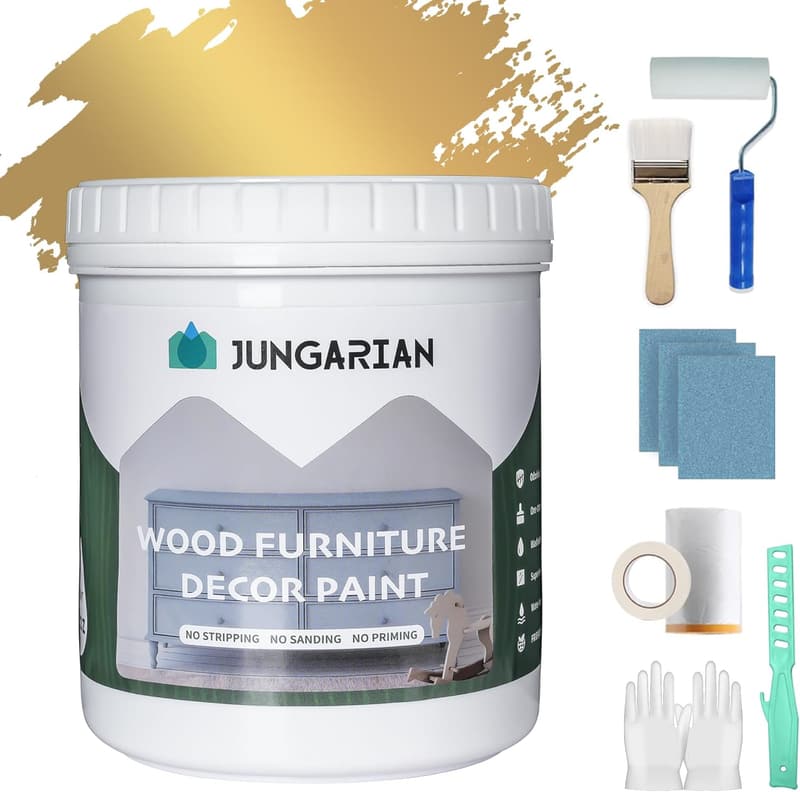 Antique Gold Furniture Paint 16oz - Water-Based, Matte Finish