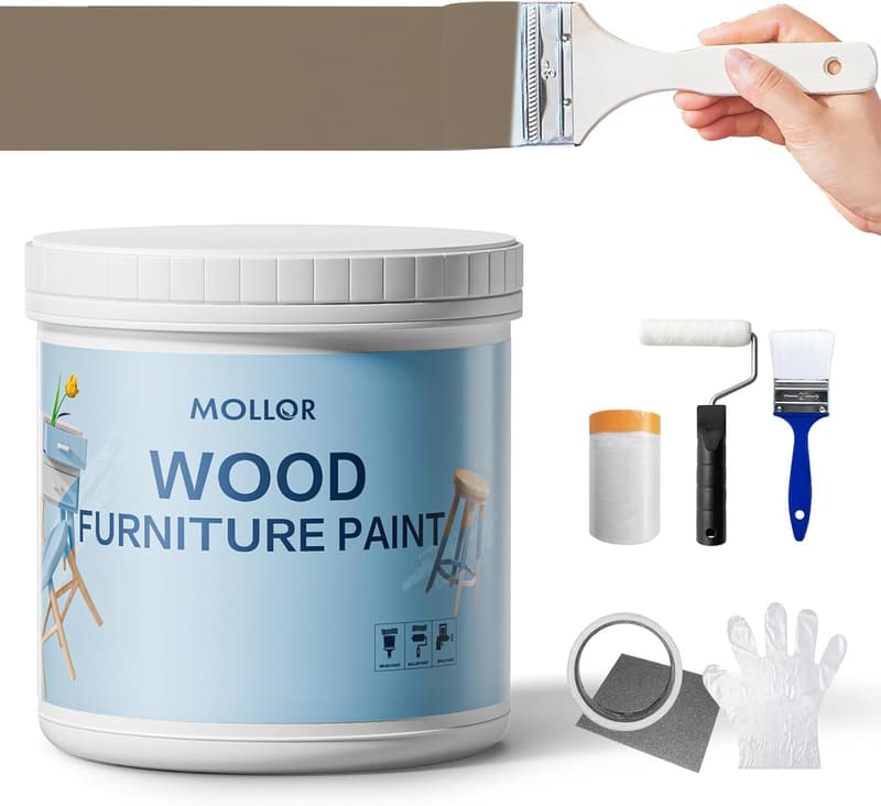 Durable Matte Finish Cabinet Paint for DIY Projects - 16 oz Coffee