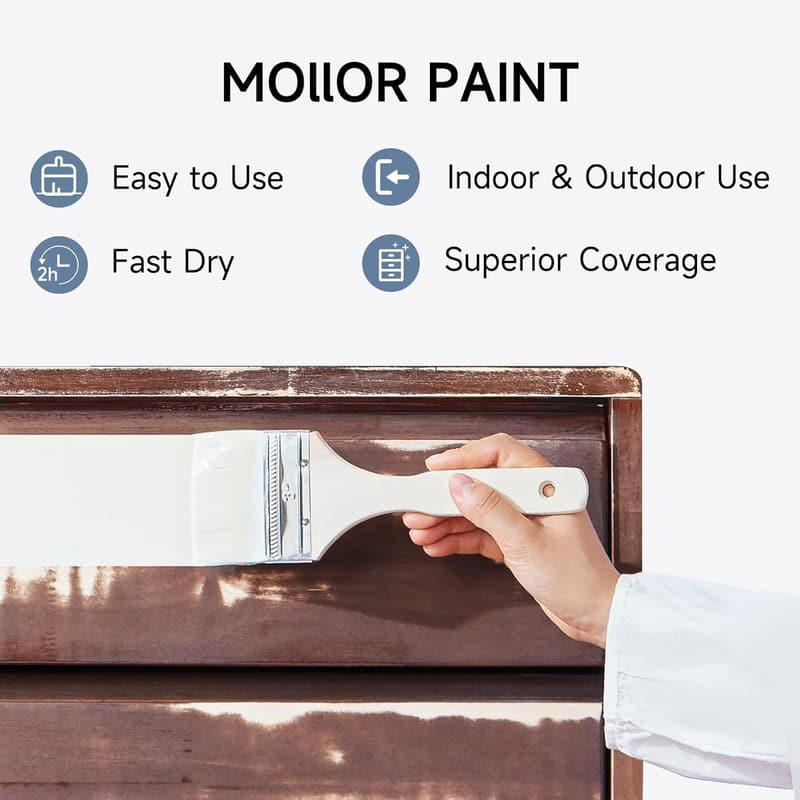 Durable Matte Finish Cabinet Paint for DIY Projects - 16 oz Coffee