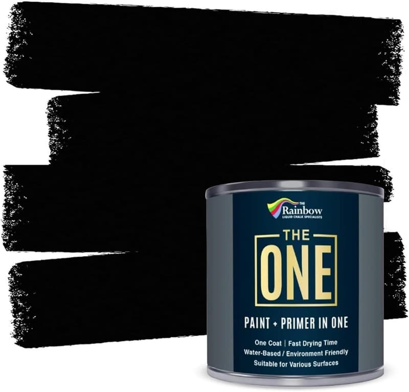 Durable All-in-One Craft Paint - Fast Drying Matte Black, 8.5oz