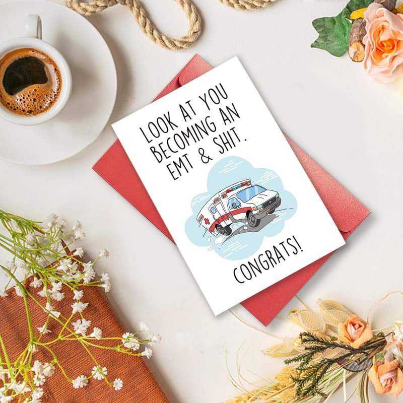 Emergency Services Graduate Congrats Card for EMTs