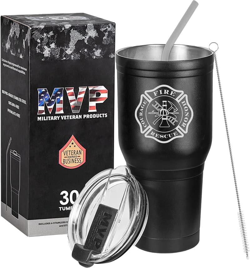 Firefighter Gift: 30 oz Vacuum Insulated Stainless Steel Tumbler