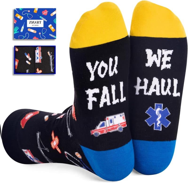 Funny EMT Socks for Men and Women - Great EMS Week Gift