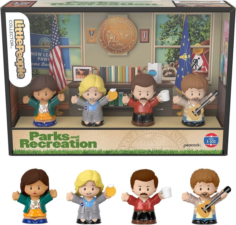 Parks and Recreation Collector Figure Set for Fans, 4 Pieces