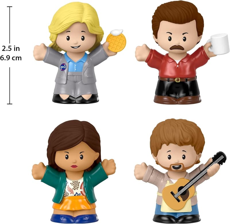 Parks and Recreation Collector Figure Set for Fans, 4 Pieces