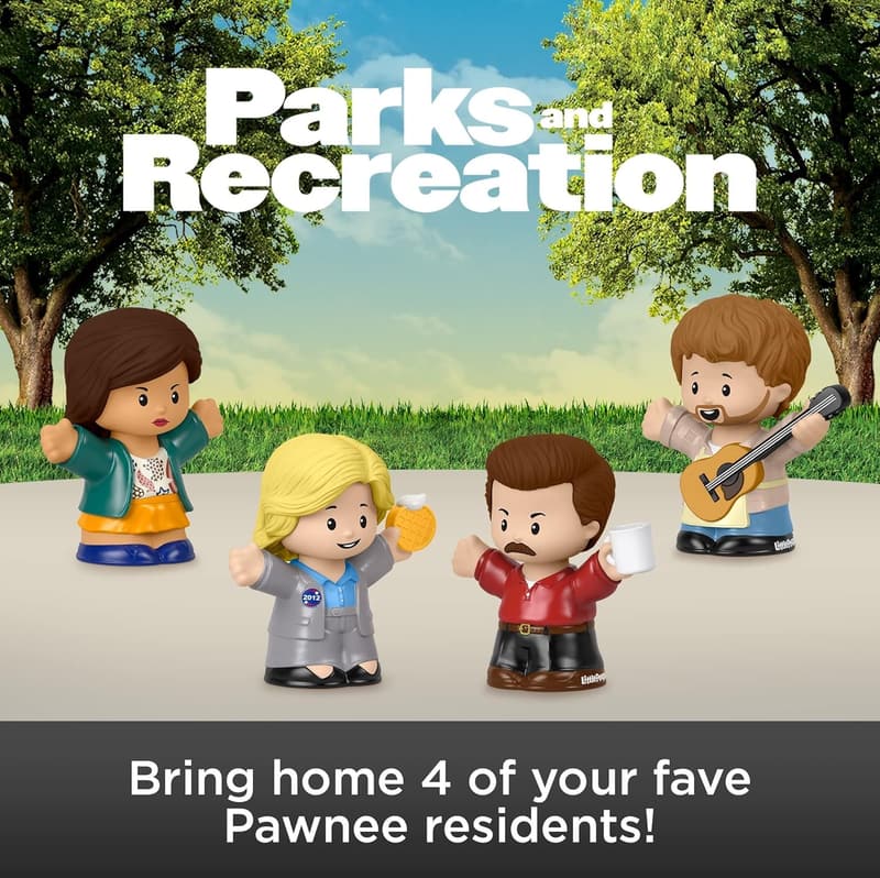 Parks and Recreation Collector Figure Set for Fans, 4 Pieces