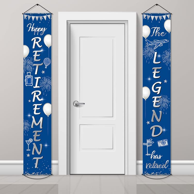 Retirement Banner Sign for Party Decoration - 71 x 12 Inches