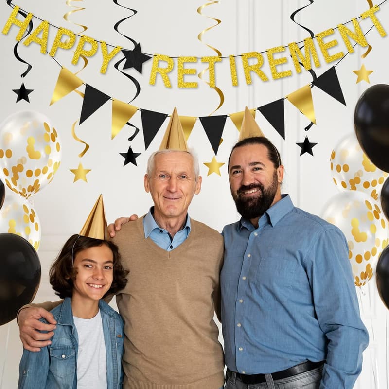 Retirement Party Decorations - Banner, Garland, Balloons