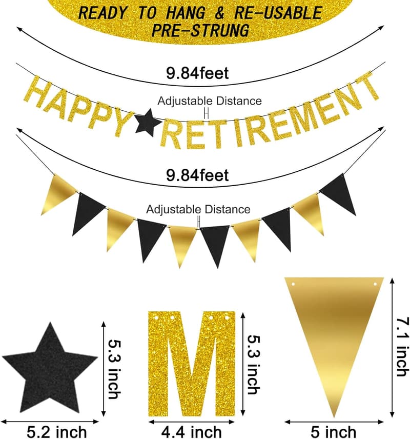 Retirement Party Decorations - Banner, Garland, Balloons