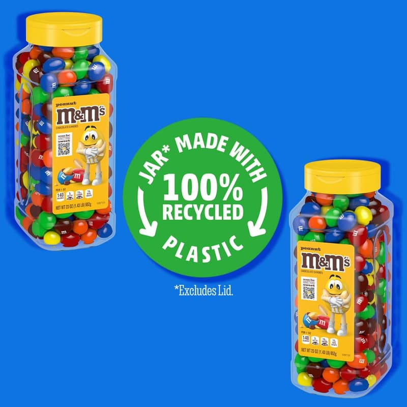 Bulk M&M’S Peanut Candy Jars, 23 Oz, Movie Night Treats, Pack of 2