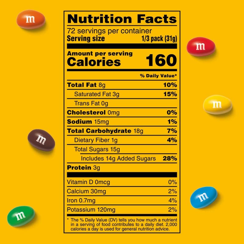 M&M'S Peanut Chocolate Candy, Full Size, 24-Pack