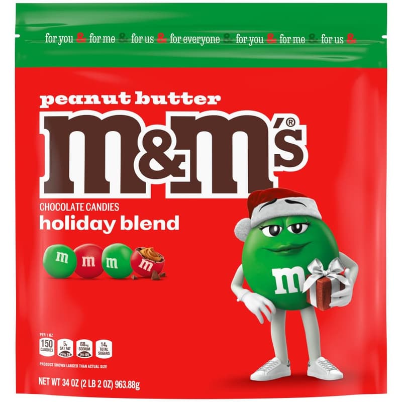 Christmas M&M'S Peanut Butter Milk Chocolate, 34 Oz Bag