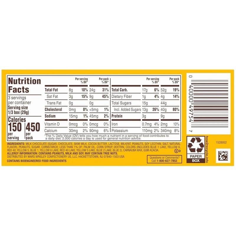 M&M's Peanut Chocolate Candy - Movie Theater Box, 3.1 oz (12-Pack)