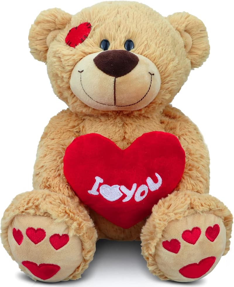 Valentine's Day Plush Teddy Bear with Heart Pillow