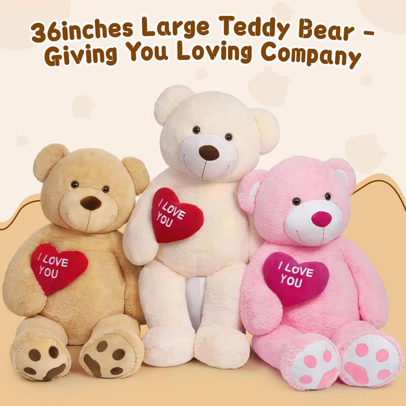 Valentine's Gift: 36-Inch Soft Giant Teddy Bear with Heart